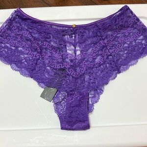Versace NWT Elegant Purple Lace Women's Panties Size Large
